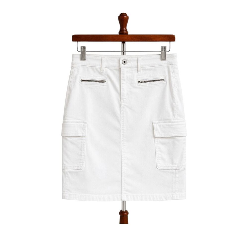 AG Adriano Goldschmied Tyler White Cargo Pencil Skirt Size 30
